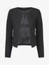 Veste unie manches longues et col rond - Noir - 1