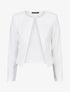 Veste unie manches longues et col rond - Blanc - 1