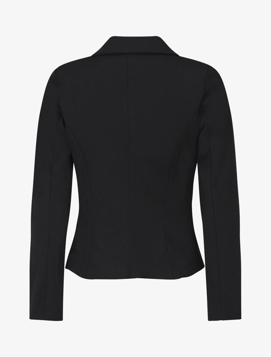 Blazer uni à boutons décoratifs - Noir - 2