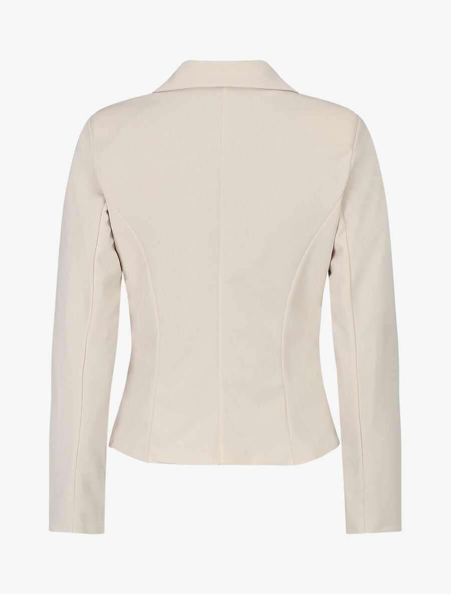 Blazer uni à boutons décoratifs - Beige - 2