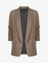 Blazer droit imprimé graphique manches 3/4 froncées - Camel - 1