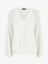 Blouse ample unie manches longues - Blanc - 1