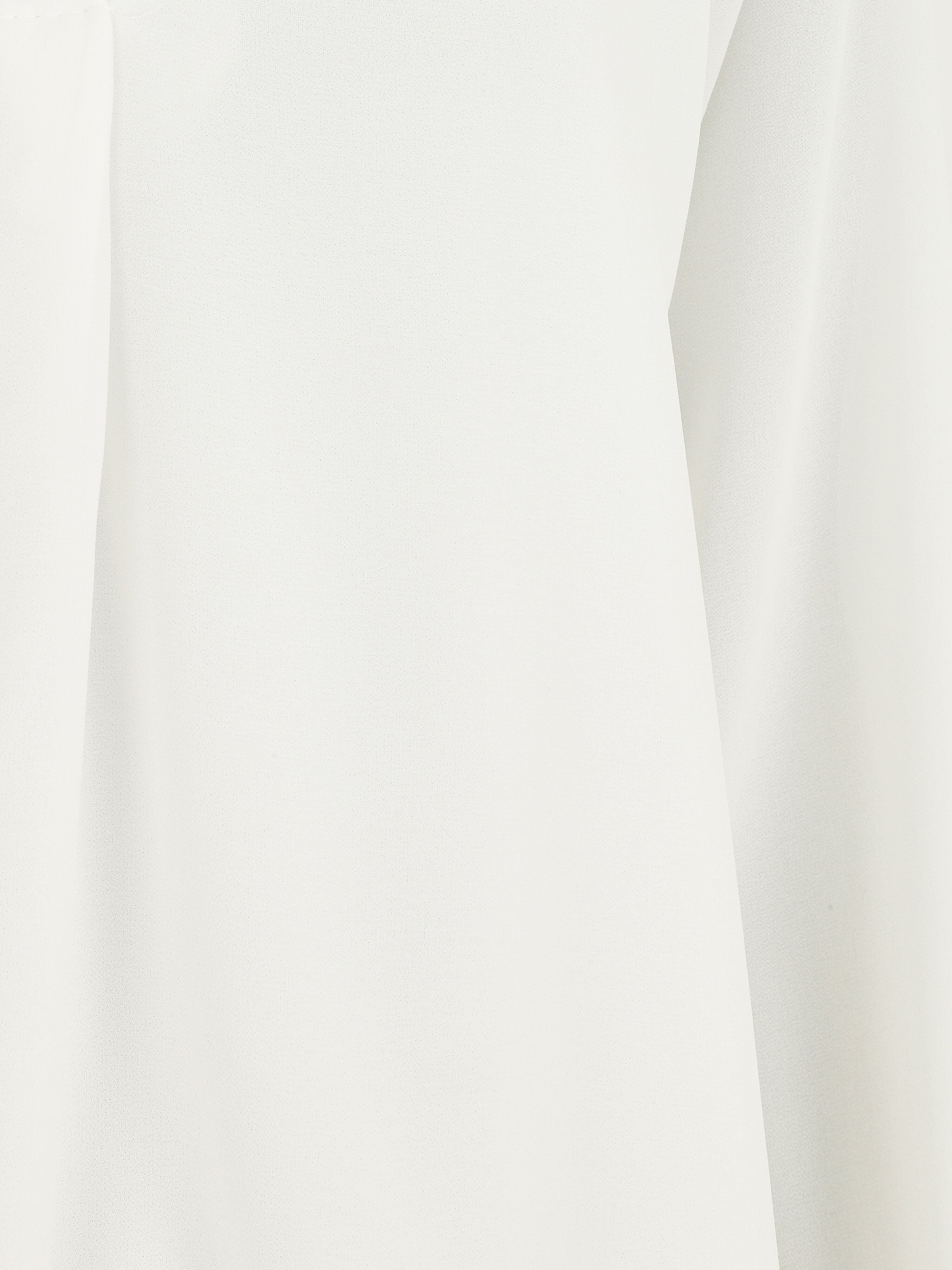 Blouse ample unie manches longues - Blanc - 3