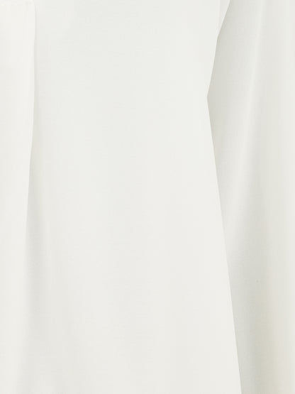 Blouse ample unie manches longues - Blanc - 3