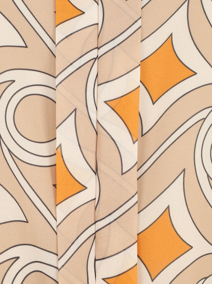 Top à mancherons imprimé graphique - Beige - 3