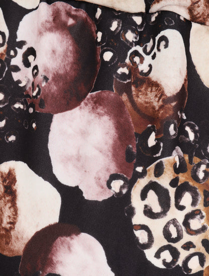 Short à imprimé léopard et cercles stylisés - Noir - 3