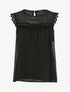 Top plumetis sans manches uni - Noir - 5