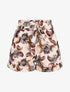 Short à imprimé léopard et cercles stylisés - Beige - 1