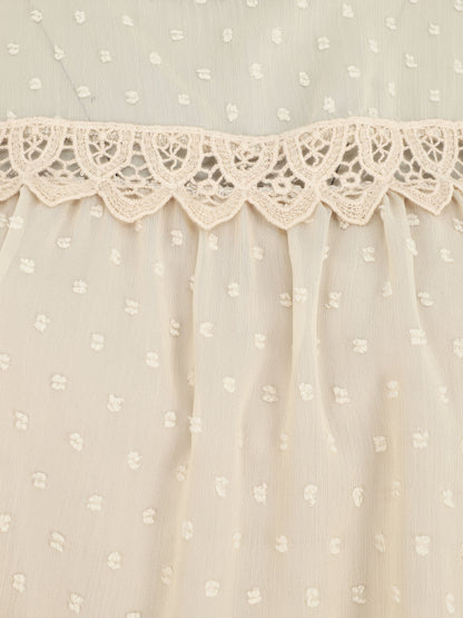 Top plumetis sans manches uni - Beige - 3