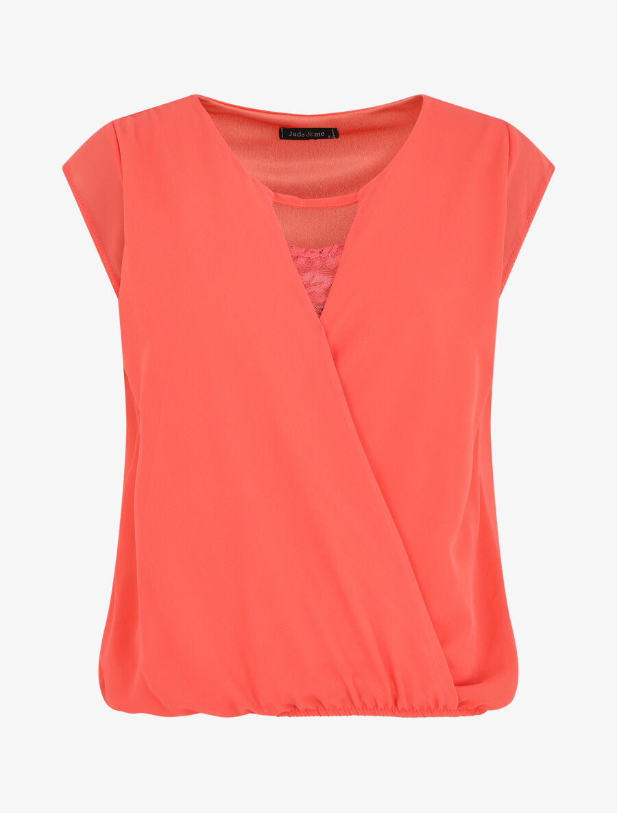 Top cache-coeur uni sans manches - Corail - 5