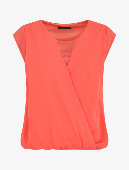 Top cache-coeur uni sans manches - Corail - 5