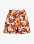 Short à imprimé léopard et cercles stylisés - Orange - 1