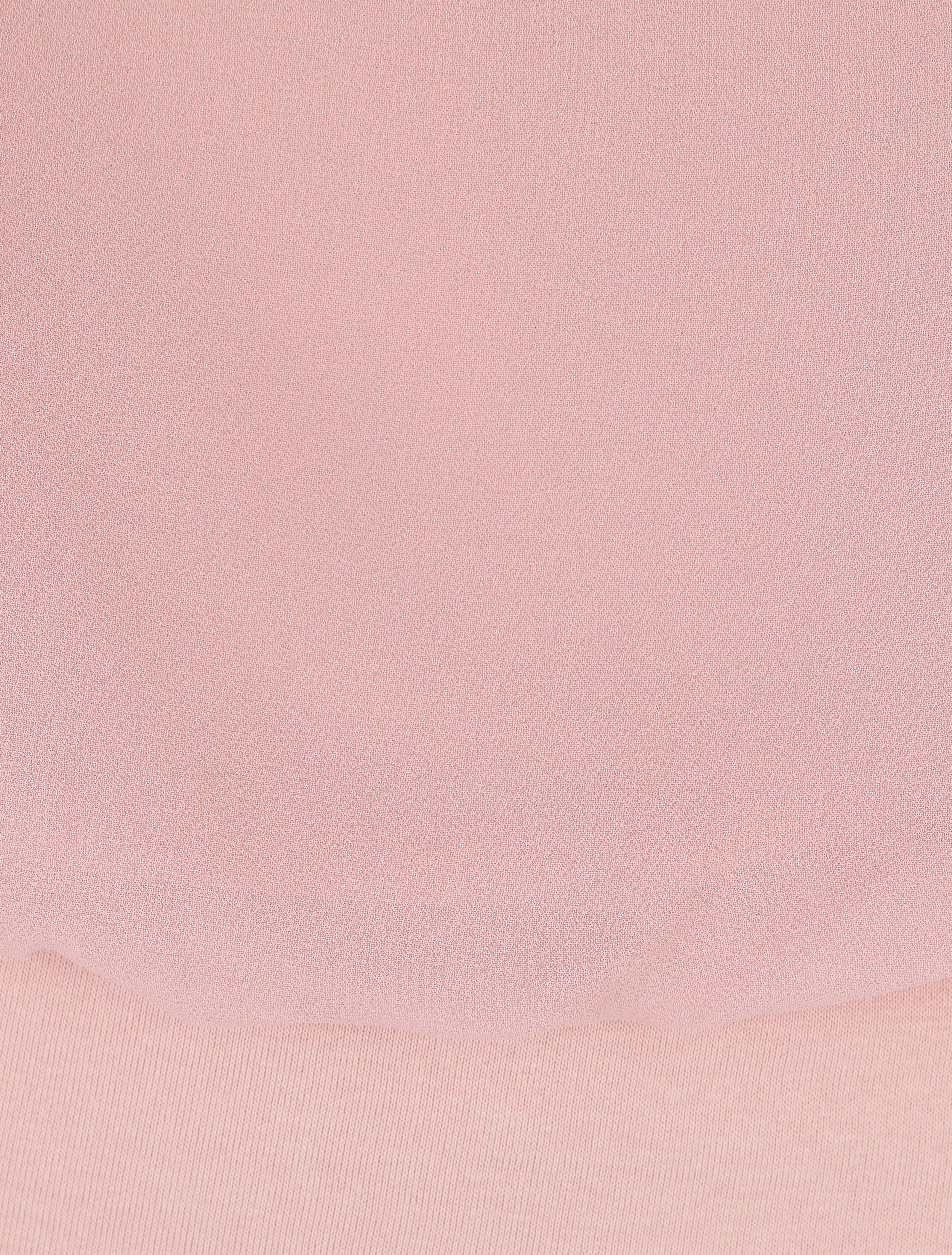 Blouse unie en voile à manches volantées - Rose - 3