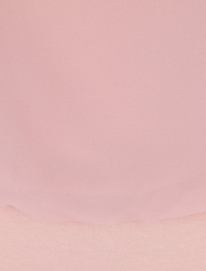 Blouse unie en voile à manches volantées - Rose - 3