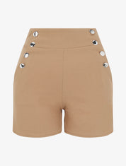 Short à pont taille empire - Camel - 1