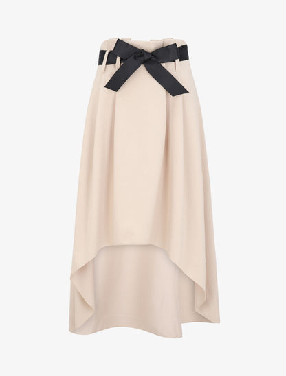 Jupe midi asymétrique - Beige - 1