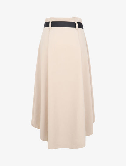 Jupe midi asymétrique - Beige - 2
