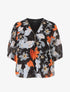 Blouse en voile à imprimé fleuri - Noir - 1