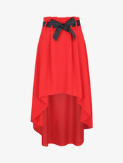 Jupe midi asymétrique - Rouge - 1