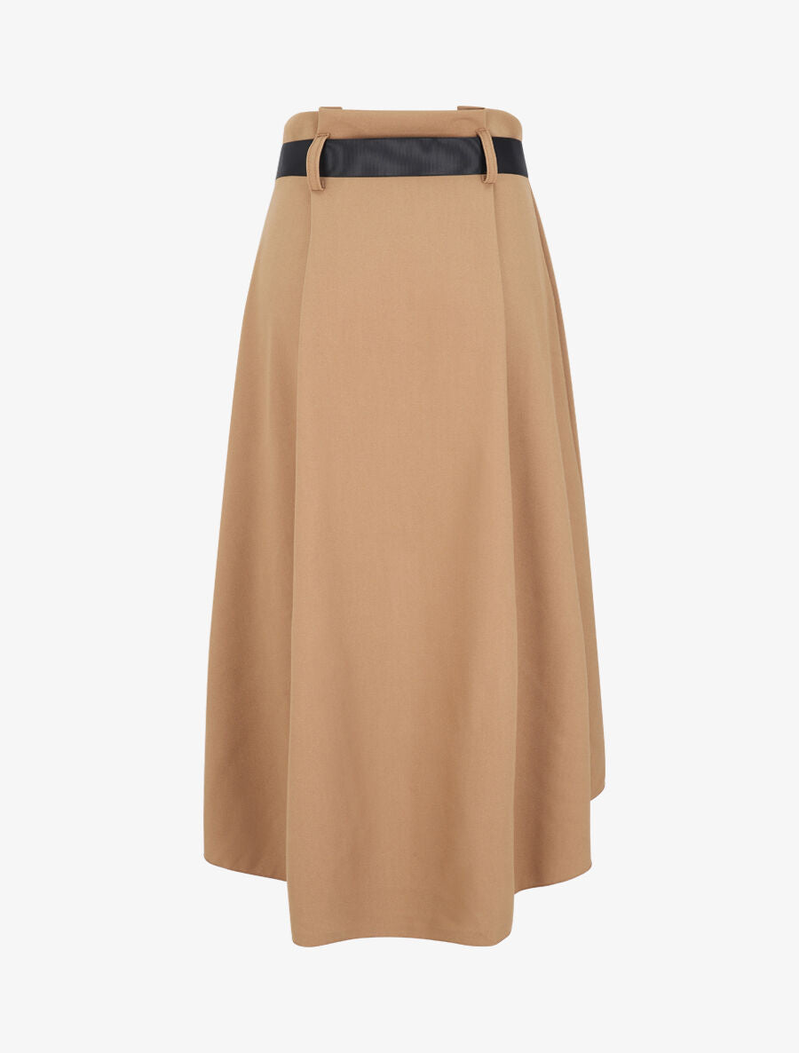 Jupe midi asymétrique - Camel - 2