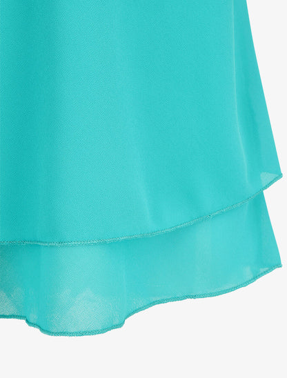 Caraco uni en voile superposé - Turquoise - 3