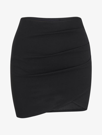 Mini-jupe drapée - Noir - 1