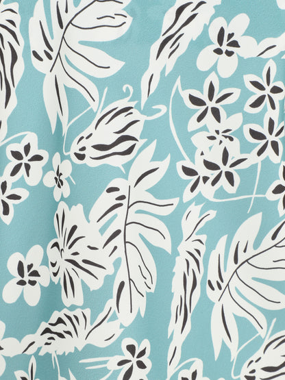 Caraco droit imprimé hawaien - Turquoise - 3