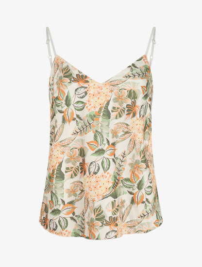 Caraco droit imprimé tropical - Beige - 5