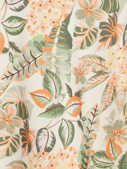 Caraco droit imprimé tropical - Beige - 3