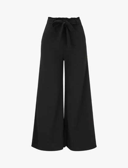 Pantalon uni ample fluide - Noir - 1