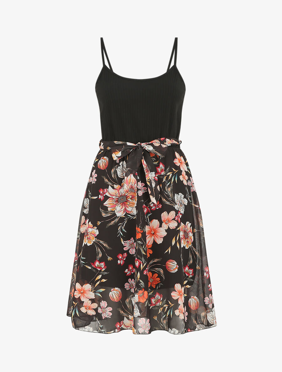 Robe mi longue bi-matière - Noir - 5
