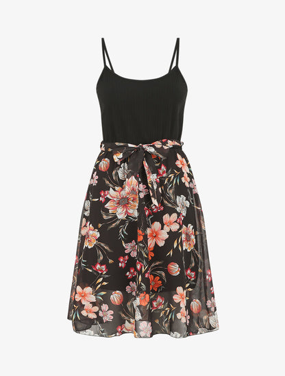 Robe mi longue bi-matière - Noir - 5