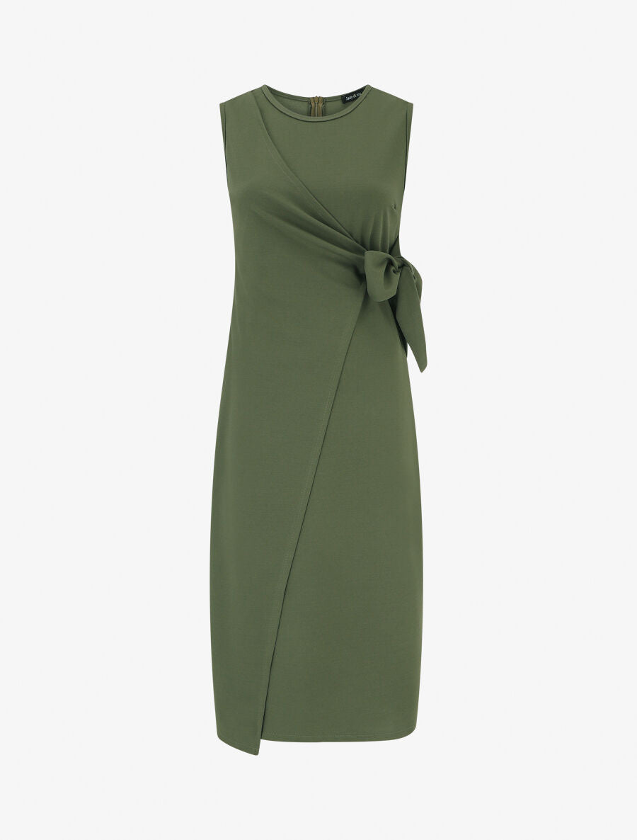 Robe style portefeuille et bord fendu - Kaki - 1