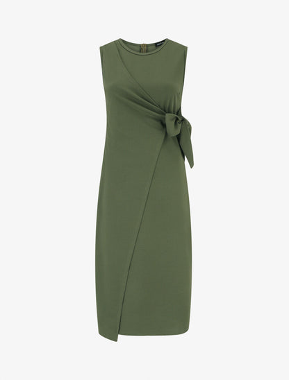Robe style portefeuille et bord fendu - Kaki - 1