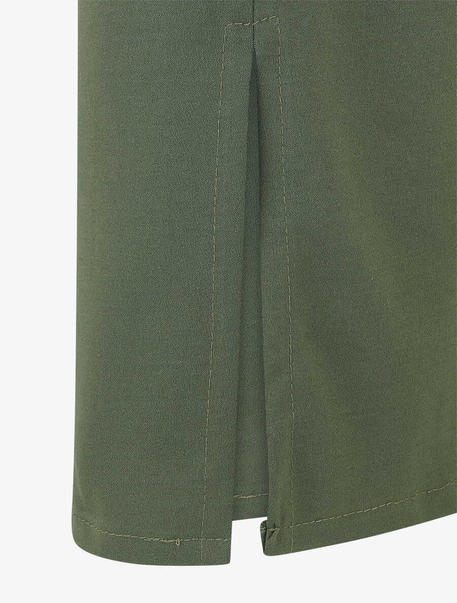 Robe style portefeuille et bord fendu - Kaki - 3