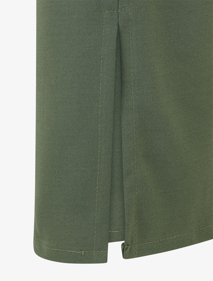 Robe style portefeuille et bord fendu - Kaki - 3