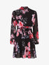 Robe imprimé floral manches longues col montant - Noir - 1