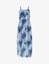 Robe longue imprimé végétal à fines bretelles - Bleu clair - 5