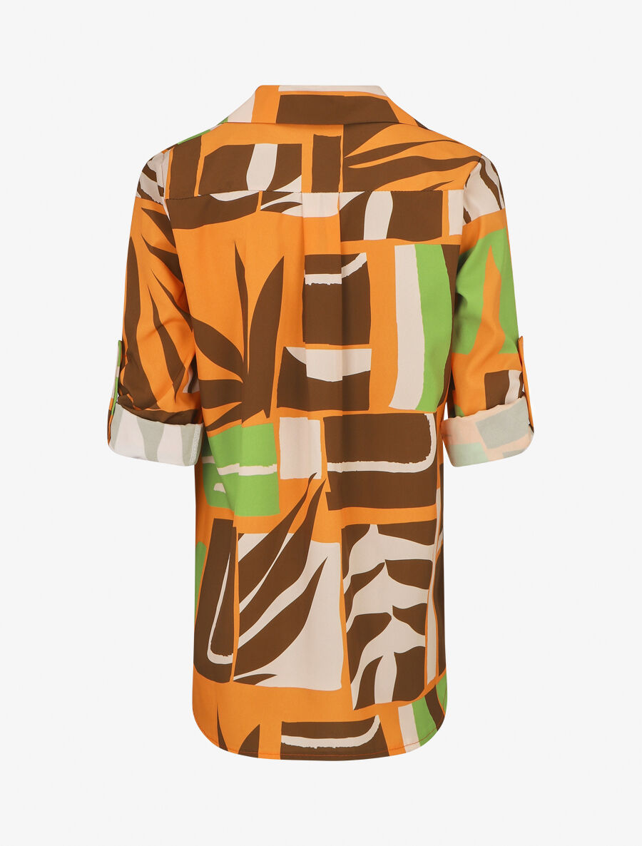 Blouse oversize à imprimé graphique - Orange - 2