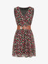 Robe imprimé fleuri à taille élastiquée - Noir - 1