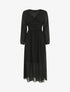 Robe longue élastiquée à col cache-coeur - Noir - 1