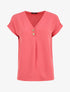 Top fluide uni manches courtes - Corail - 1