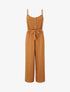 Combinaison unie fluide à taille élastiquée - Camel - 1