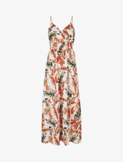 Robe longue fleurie à bretelles - Écru - 1