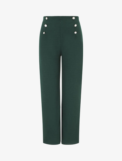 Pantalon fluide coupe droite - Vert sapin - 5
