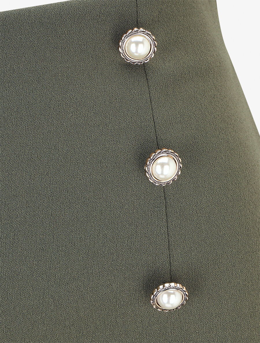 Pantalon fluide coupe droite - Kaki - 3