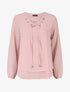 Blouse unie avec lacets - Rose - 1