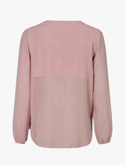 Blouse oversize à col cache coeur - Rose - 2