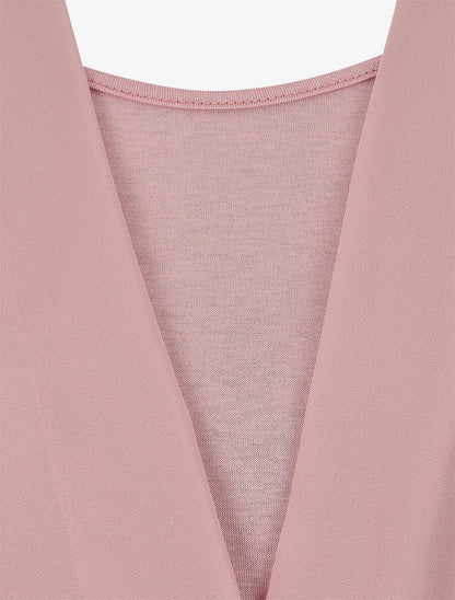 Blouse oversize à col cache coeur - Rose - 3