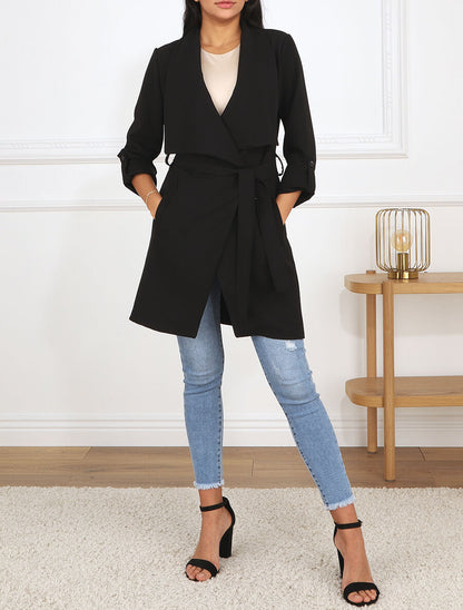 Trench droit mi-long - Noir - 4